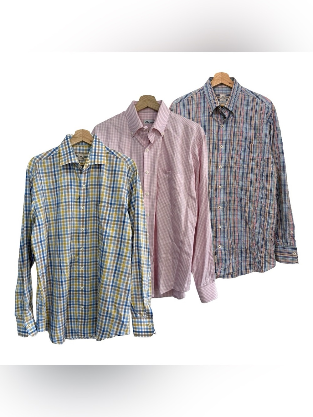 Lot of 3 Peter Millar Plaid Button Up Shirts